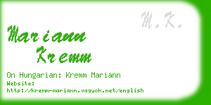 mariann kremm business card